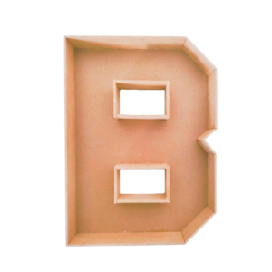 Letra hueca B MDF caja para regalo 3cmx25cmx3mm