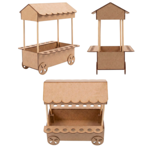 Carrito Para Mesa De Dulces Sandwich Mdf Eventos 6 pzs