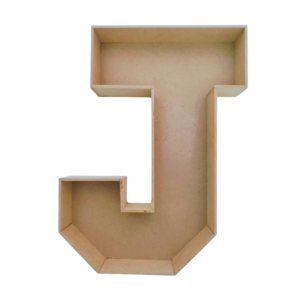 Letra hueca J MDF caja para regalo 3cmx25cmx3mm
