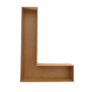 Letra hueca L MDF caja para regalo 3cmx25cmx3mm