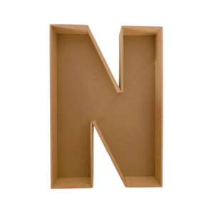 Letra hueca N MDF caja para regalo 3cmx25cmx3mm