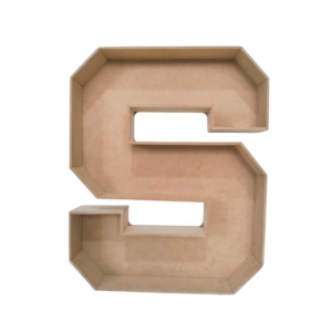 Letra hueca S MDF caja para regalo 3cmx25cmx3mm