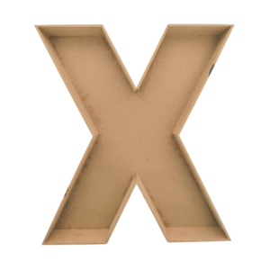 Letra hueca X MDF caja para regalo 3cmx25cmx3mm